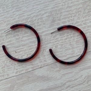 Machete Jewelry Large Hoops Red Tortoise